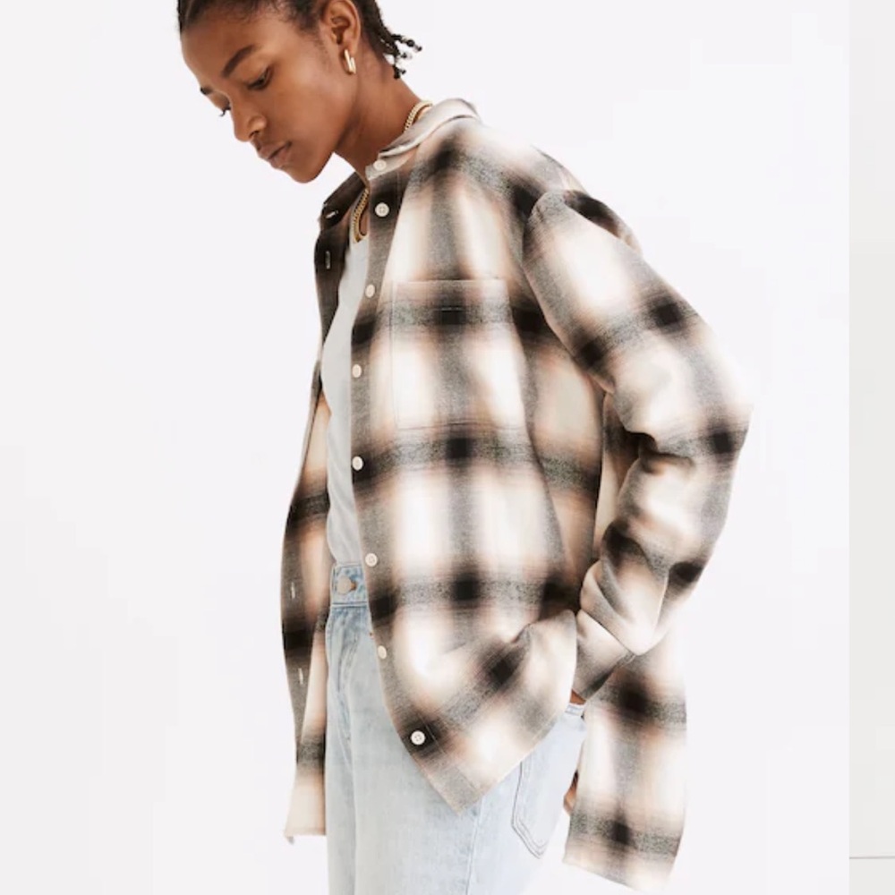 Madewell Gray Plaid Shirt